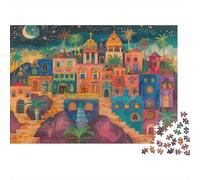 Puzzle 1000 pièces « Ville féérique et colorée sous Un Ciel étoilé de Venise » (52 x 38 cm) - Cadeau d'anniversaire idéal pour Adultes. Illustrations Magnifiques.