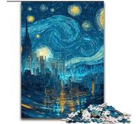 Puzzle 1000 pièces Ville sous Le Ciel Nocturne, Jouets éducatifs et éducatifs pour la Famille, avec Affiche et fiche de Questions-réponses (26x38cm)