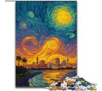 Puzzle 1000 pièces Ville sous Le Ciel Nocturne pour Adolescents, Jouets éducatifs et éducatifs, Jeux familiaux, idéal pour la décoration de Bureau (50x75cm)