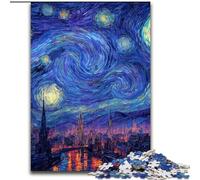 Puzzle 1000 pièces Ville sous Le Ciel Nocturne pour Adultes et Adolescents, Anti-Stress, Vacances à la Maison, Passe-Temps, Amour Entre Couples (50x75cm)