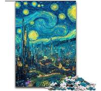 Puzzle 1000 pièces Ville sous Le Ciel Nocturne, pour Les 14 Ans et Plus, Jeux Amusants, activités à la Maison, Cadeaux d'anniversaire, Cadeaux de Voyage (50x75cm)