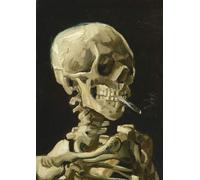 Puzzle 1000 pièces - Vincent Van Gogh : Tête de squelette avec cigarette allumée, 1886