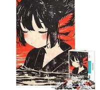 Puzzle 1000 pièces Vintae Axolotl Fille Anime Activités Amusantes à la Maison mais Jeu Impossible Amusant et Humoristique pour Les 14 Ans et Plus (50x75cm)