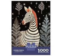 Puzzle 1000 Pièces Vintage Zebra Xmas Puzzle Adulte, Casse-tête, Découpe De Précision, Cadeau Unique pour Anniversaire Et Noël 70x50cm/1000pcs