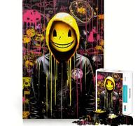 Puzzle 1000 pièces Visage Souriant Effrayant pour Adolescents, Jeu de logique et de Train, décoration Murale légère et relaxante (38x52cm)