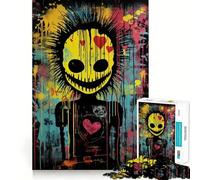 Puzzle 1000 pièces Visage Souriant Effrayant pour Adultes, Exercice cérébral, Anti-Stress, décoration Murale (38x52cm)
