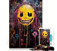 Puzzle 1000 pièces Visage Souriant Effrayant pour Adultes, Exercice cérébral, Anti-Stress, décoration Murale (38x26cm)