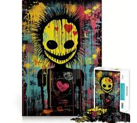 Puzzle 1000 pièces Visage Souriant Effrayant pour Adultes, Jeu de logique, Plaisir Lent, découpe précise, Cadeau élégant (38x26cm)