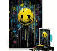 Puzzle 1000 pièces Visage Souriant Effrayant pour Adultes, Jouet Intelligent, Passe-Temps à la Maison, Bords Lisses, Objet de Collection (38x26cm)