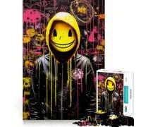 Puzzle 1000 pièces Visage Souriant Effrayant pour Adultes, Jouet Intelligent, Passe-Temps à la Maison, Bords Lisses, Objet de Collection (38x26cm)