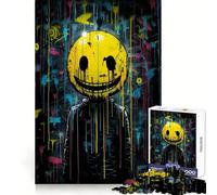 Puzzle 1000 pièces Visage Souriant Effrayant pour Adultes, Jouet Intelligent, Passe-Temps à la Maison, Bords Lisses, Objet de Collection (38x26cm)