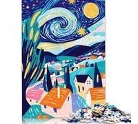 Puzzle 1000 pièces, Vision Fauve Vivante de la Nuit étoilée pour Adultes, Cadeaux de Noël, Jouets éducatifs et éducatifs, 38 x 26 cm/1000 pièces