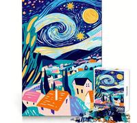 Puzzle 1000 pièces Vision fauviste éclatante de la Nuit étoilée pour Adultes défi intellectuel, activité sereine, Assemblage sans Couture, pour Les fêtes (50x75cm)