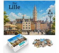 Puzzle 1000 Pièces, Visit Lille, Idée Cadeau Noël, 1000pcs (52x38cm) | Pour offrir un puzzle à un adulte passionné : ce puzzle 1000 pièces adulte convient aux journées calmes autour de Noël.