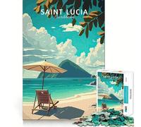 Puzzle 1000 pièces Visite de Sainte-Lucie Jeu d'art et de réflexion sans faute, Un Jeu Amusant pour se détendre, Un Cadeau d'anniversaire Amusant (50x75cm)