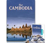 Puzzle 1000 pièces Visite du Cambodge Puzzle 1000 pièces pour Adultes Cadeaux, Jouets éducatifs et éducatifs Décoration intérieure Unique et Cadeaux 26x38cm