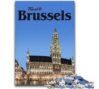 Puzzle 1000 pièces « Visitez Bruxelles » pour Adultes et Adolescents, à partir de 14 Ans Entraînez Votre Cerveau et Vos Mains Cadeau de Noël 1000 pièces (26x38cm)