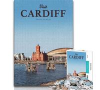 Puzzle 1000 pièces Visitez Cardiff pour Adultes et Adolescents, Jouet éducatif et éducatif, idéal comme Cadeau pour Toute la Famille 38x26cm