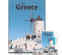 Puzzle 1000 pièces Visitez la Grèce pour Adolescents et Adultes, Anti-Stress, défi Difficile, renforce l'amour Entre Couples, 38x26cm