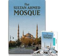 Puzzle 1000 pièces Visitez la mosquée Sultan Ahmed pour Adolescents et Adultes Ce Jouet éducatif est idéal comme Cadeau pour Toute la Famille 50x75cm