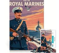 Puzzle 1000 pièces Visitez l'affiche des Royal Marines Un Jeu de réflexion Stimulant et interactif pour la Maison (38x26cm)
