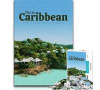 Puzzle 1000 pièces « Visitez Les Caraïbes » pour Adultes et Adolescents, Assemblage de Motifs Amusant à la Maison, Cadeau d'anniversaire, Cadeau de Voyage 75x50cm