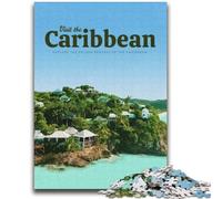 Puzzle 1000 pièces Visitez Les Caraïbes pour Adultes et Adolescents, Jeu Stimulant, décoration Murale, Cadeaux d'anniversaire et de Noël Uniques, 2000 pièces (70x100cm)
