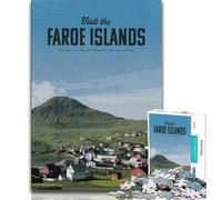 Puzzle 1000 pièces Visitez Les îles Féroé pour Adultes et Adolescents Jeu Stimulant et Amusant pour Toute la Famille pour Toute la Famille 50x75cm