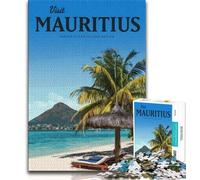 Puzzle 1000 pièces Visitez l'île Maurice pour Adultes et Adolescents Jeu Stimulant et Jeu Familial idéal comme Cadeau pour Toute la Famille 38x26cm