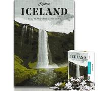 Puzzle 1000 pièces Visitez l'Islande pour Adultes et Adolescents, Staycation Kill Time, Chaque pièce est Unique - Jeu Familial Stimulant et Amusant 50x75cm