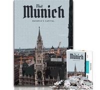 Puzzle 1000 pièces Visitez Munich pour Adolescents, Jouet éducatif et éducatif, idéal comme Cadeau pour Toute la Famille 38x26cm