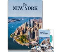 Puzzle 1000 pièces Visitez New York pour Adolescents, Jouet éducatif et décompressant, idéal comme Cadeau, 38x26cm