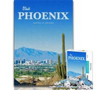 Puzzle 1000 pièces Visitez Phoenix pour Adultes et Adolescents, Staycation Kill Time, Chaque pièce est Unique - Jeu Familial Stimulant et Amusant 38x26cm