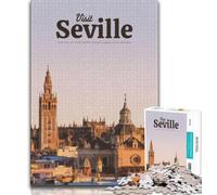 Puzzle 1000 pièces Visitez Séville pour Adultes et Adolescents, Staycation Kill Time, Chaque pièce est Unique - Jeu Familial Stimulant et Amusant 38x26cm