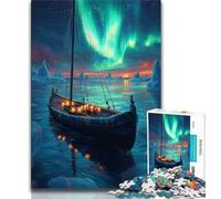 Puzzle 1000 pièces « Voile sous Les aurores boréales » pour Adolescents, défi d'intelligence cérébrale, Jouets addictifs pour la décoration de la Maison (50x75cm)