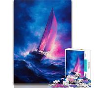 Puzzle 1000 pièces Voilier Peinture à l'huile Puzzle pour Adolescents 1000 pièces Relax Games est Un pour Toute la Famille (50x75cm)