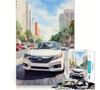 Puzzle 1000 pièces Voiture Aquarelle Ajustement Parfait Jeu d'art Défi Réfléchissant Jouet de Détente Jeu Amusant Cadeau d'anniversaire (38x52cm)