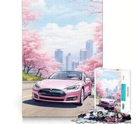 Puzzle 1000 pièces Voiture Aquarelle Bords Parfaits Jeu Cognitif Jeu de Moindre Temps de Jeu Décoration Art de Noël (38x52cm)