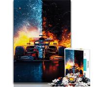 Puzzle 1000 pièces Voiture de Sport Ice and Fire pour Adultes, Jeux d'activités familiales stimulants, Jouet à Faire soi-même pour décoration Murale (38x26cm)