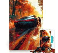 Puzzle 1000 pièces Voiture de Sport Moderne Noire,Bords Parfaits,Jeu d'entraînement cérébral,Divertissement Relaxant,Cadeau de décoration d'anniversaire (38x26cm)