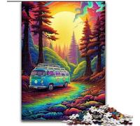 Puzzle 1000 pièces Voiture Néon dans la Nature pour Adultes et Adolescents, Séjourner pour Passer Le Temps et Améliorer l'amour Entre Couples (26x38cm)