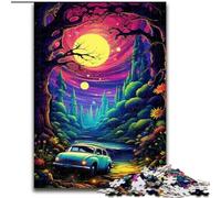 Puzzle 1000 pièces Voiture Néon dans la Nature pour Adultes et Ados, Anti-Stress, Séjour à la Maison, Tuer Le Temps, Améliorer l'amour Entre Couples (26x38cm)