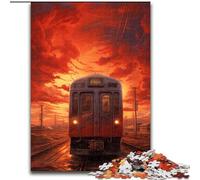 Puzzle 1000 pièces Voiture Roulant sous Le Coucher du Soleil, Puzzle en Bois, Jeu Familial interactif, décoration d'intérieur à Faire soi-même, Casse-tête Stimulant, Cadeau 1000 pièces(50x75cm)