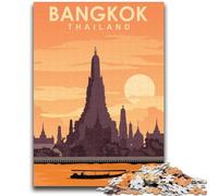 Puzzle 1000 pièces Voyage à Bangkok en Thaïlande pour Adolescents, Jeux éducatifs, décoration d'intérieur, idéal pour la décoration de Bureau (38x26cm)