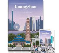 Puzzle 1000 pièces Voyage à Guangzhou pour Adultes et Adolescents, Jouets éducatifs, Jeux Anti-Stress, décoration Murale 75x50cm