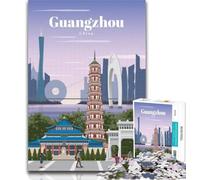 Puzzle 1000 pièces Voyage à Guangzhou Puzzles pour Adultes 1000 pièces, Jouets éducatifs Jeux Anti-Stress Liste de souhaits avec Père Noël 26x38cm