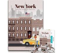 Puzzle 1000 pièces Voyage à New York pour Adolescents, Jouet éducatif et décompressant, idéal comme Cadeau, 38x26cm