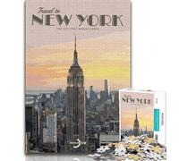 Puzzle 1000 pièces Voyage à New York pour Adultes, Jouet éducatif et décompressant, idéal comme Cadeau, 50x75cm
