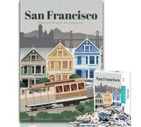 Puzzle 1000 pièces Voyage à San Francisco, Anti-Stress, défi Difficile, Chaque pièce est Unique - Jeu Familial Stimulant et Amusant (75x50cm)