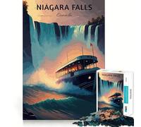 Puzzle 1000 pièces Voyage aux Chutes du Niagara Bords Parfaits Jeu cognitif Jeu de Relaxation Décoration Artistique de Noël (38x26cm)